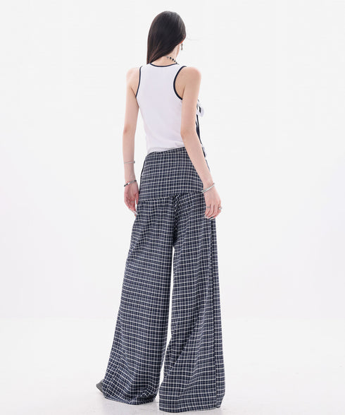 Grid Wrap Wide Pants