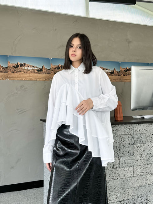 Cascade Layer Frill Blouse