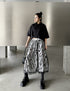 Abstract Mesh Flare Skirt