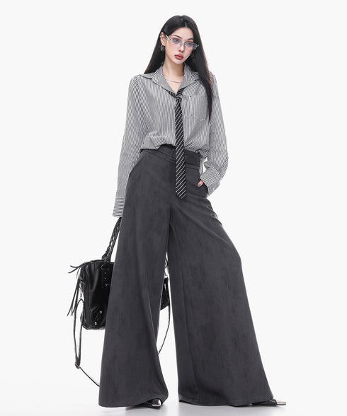 Vintage Wash Wide Belt Pants