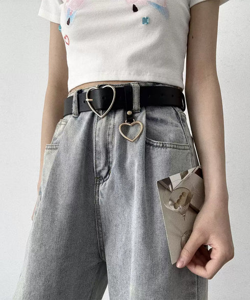 Heart Buckle Charm Belt