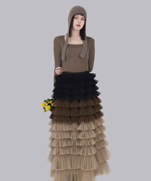 Cascade Frill Long Skirt