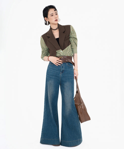 Wide Flare Denim Pants