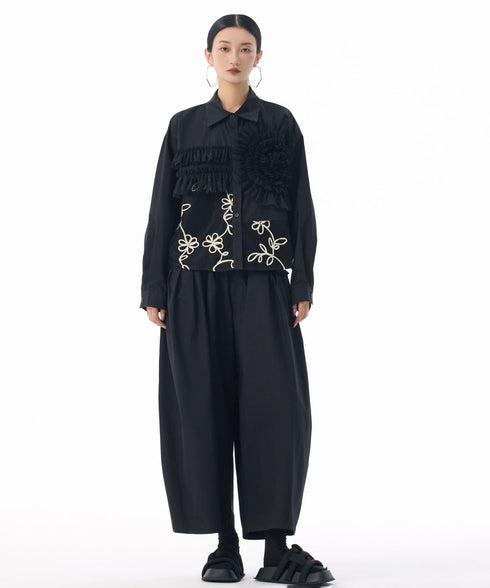 Floral Embroidery Mix Blouse