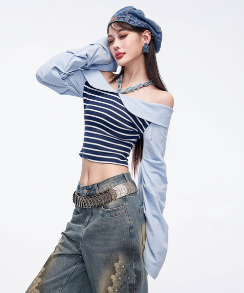 Bicolor Zip Top & Skirt Co-ord