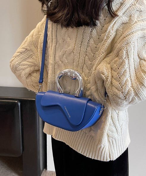 Metal Curve Handle Shell Bag