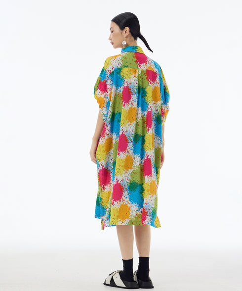 Splash Bloom Shirt Dress