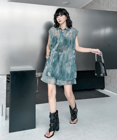 Floating Dye Shirt & Shorts Co-ord