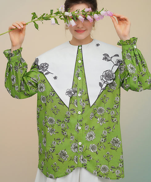 Playing Card Collar Line Shirt