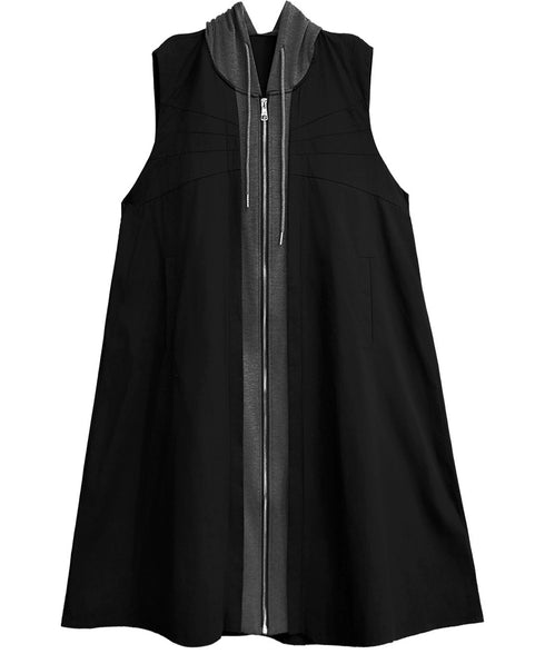 Hood Frame Long Vest