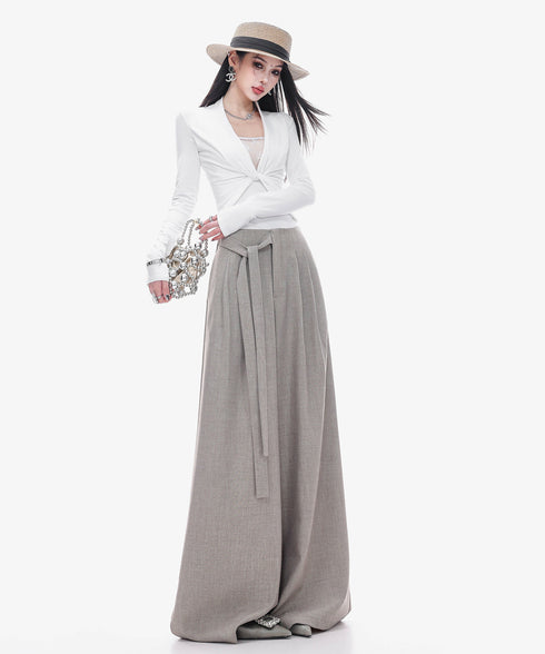 Drape Belt Wide Slacks