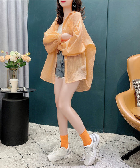 Airy Stripe Over Blouse