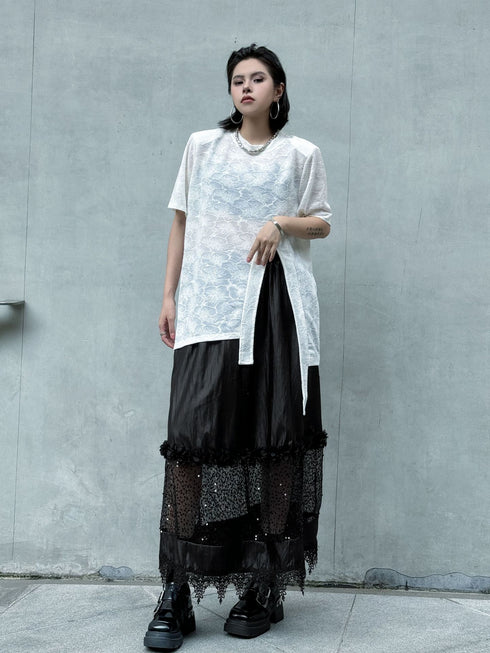 Loop Cut Lace T-shirt