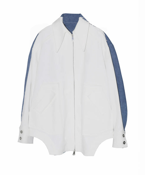 Dual-Tone Contrast Sleeve Jacket