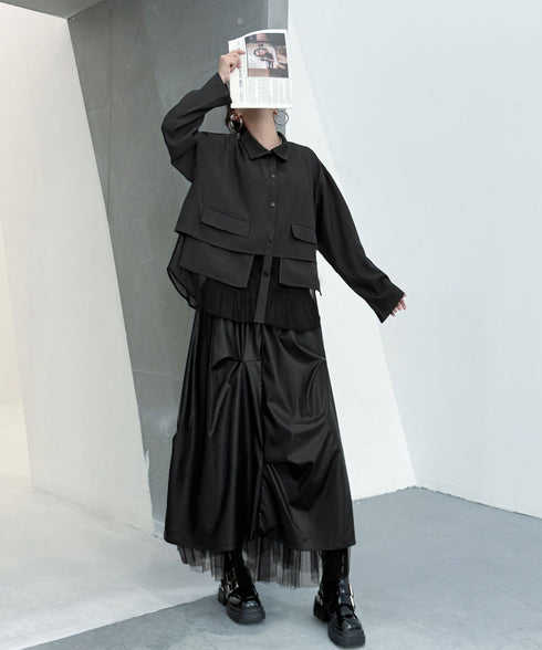 Layered Balloon Mesh Skirt