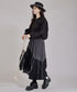 Layered Texture Line Flare Skirt