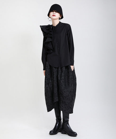 Glossy Dot Bow Blouse