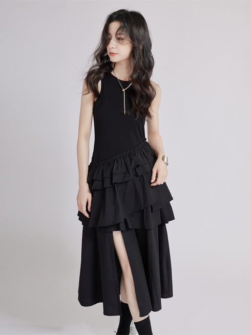 Frill Layered Combination Dress