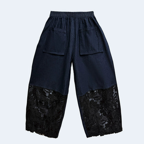 Lace Patchwork Wide Pants