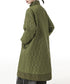 Quilted High Neck Long Coat