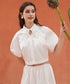 Cactus Cutwork Puff Sleeve Blouse