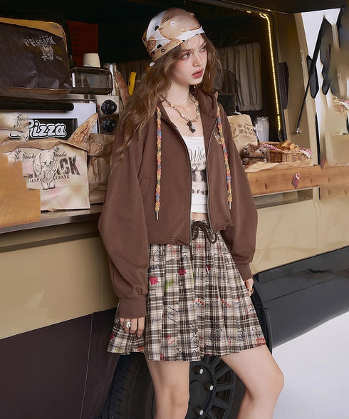 Mocha Crop Hoodie