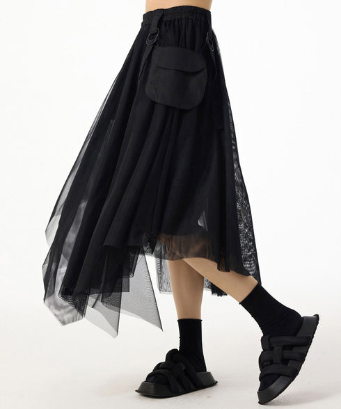 Mesh Layer Pocket Skirt