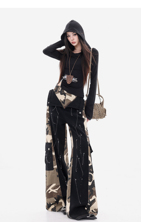 Camouflage Docking Wide Cargo Pants