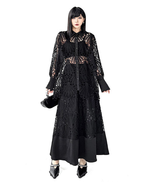 Lace Layer Blouse&Skirt Co-ord