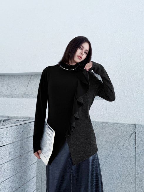 Frill Panel Contrast Top