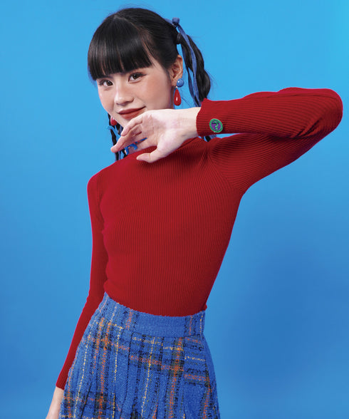 Rib Turtleneck Knit Top