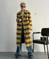 Brushed Check Long Coat