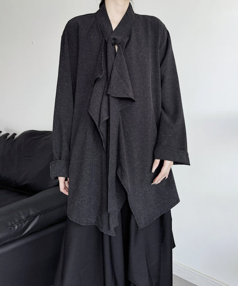 Draped Button Front Top