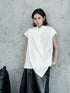 Drape Front Cap Sleeve Blouse