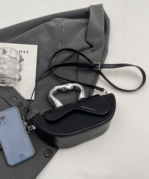 Metal Curve Handle Shell Bag