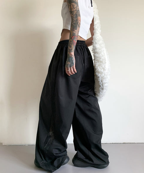 Lace Line Wide Pants