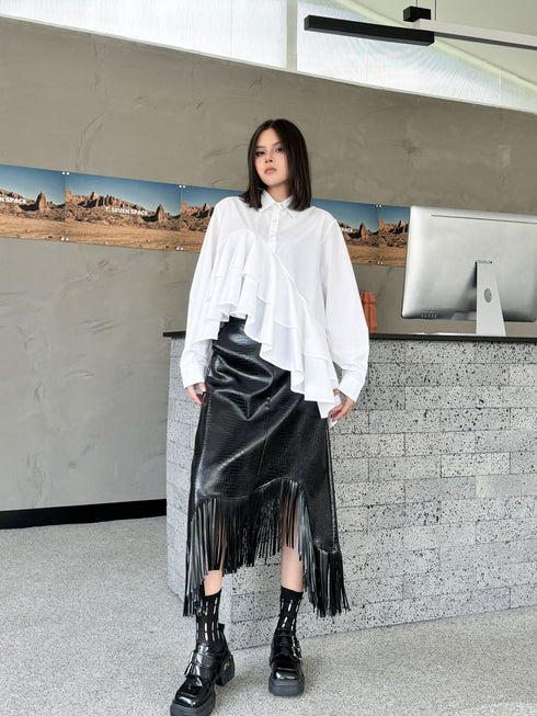 Cascade Layer Frill Blouse