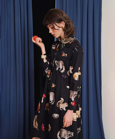 Forest Animal Printed Dress
