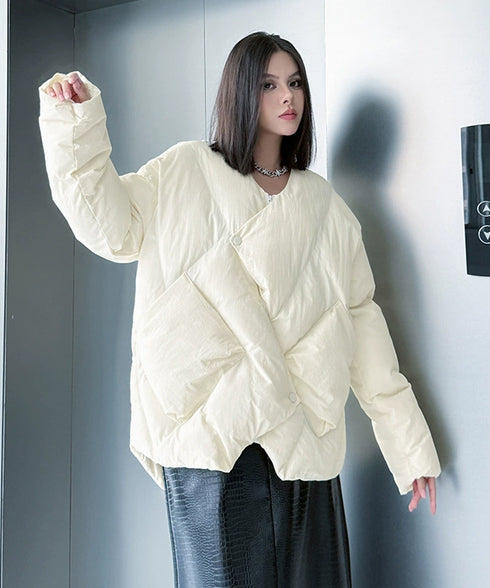 Quilted Wrap Down Jacket