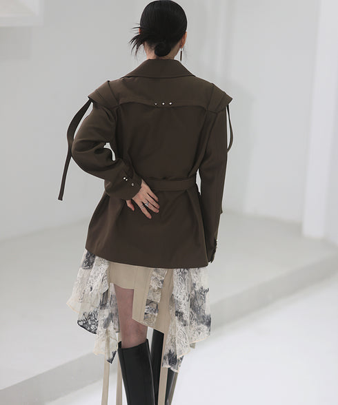 Split Layered Buckle Jacket