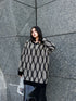 Geometric Pattern Knit Sweater