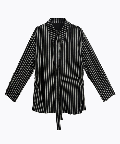 Pinstripe Belted Long Shirt