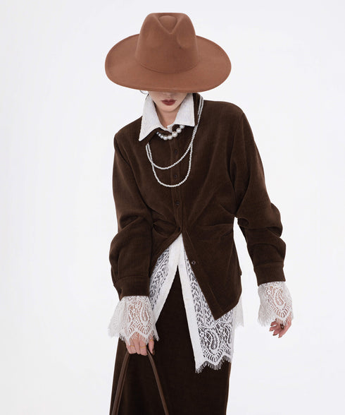 Corduroy Twist Front Blouse