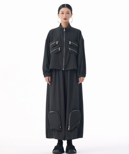 Zip Pocket Wide Pants