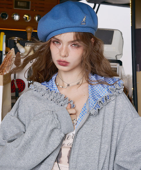 Frill Check Hoodie
