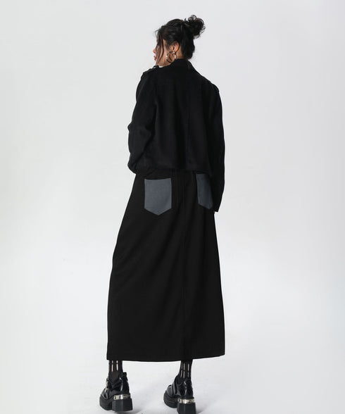 Dual Panel Buttoned Skirt