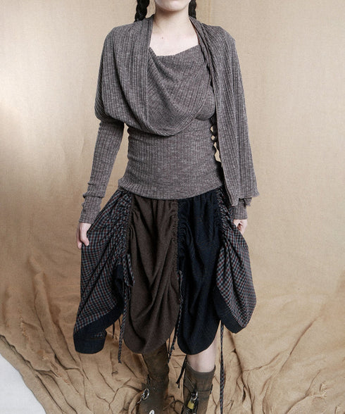 Hooded Rib Drape Top