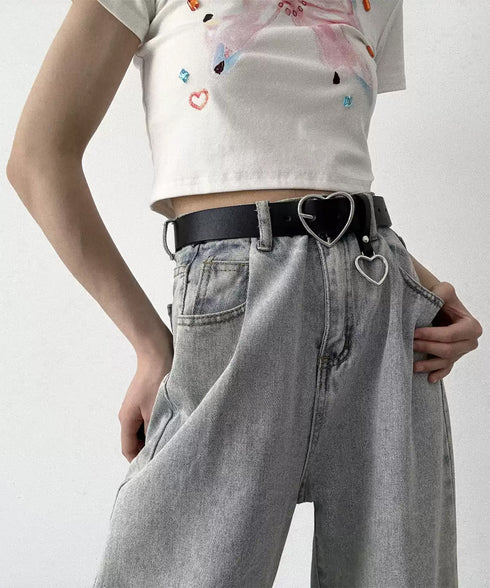 Heart Buckle Charm Belt