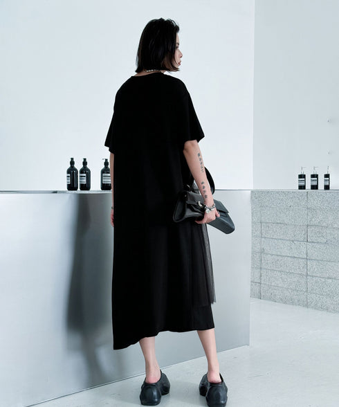 Tulle Layered Cut Dress