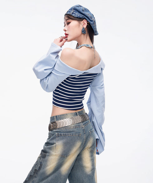 Bicolor Zip Top & Skirt Co-ord